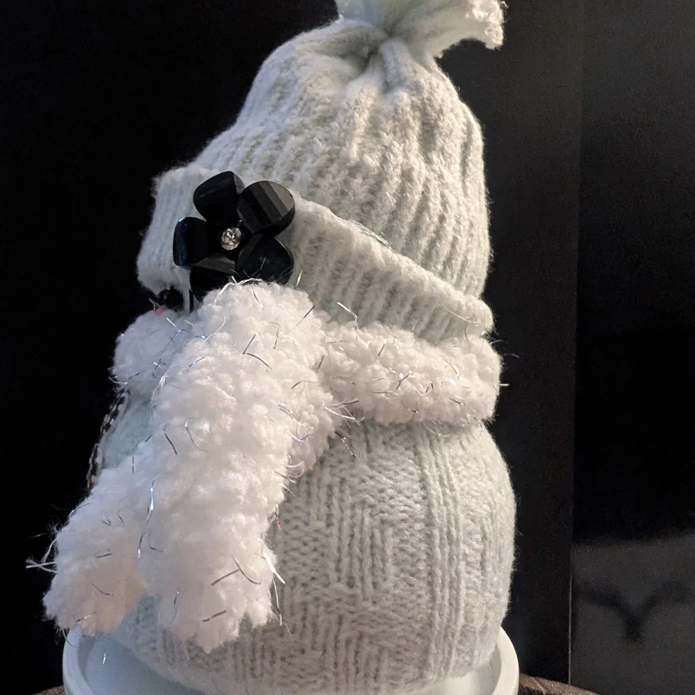 Cozy Baby Blue Snowman with Hat and Scarf - Picture 2 of 5